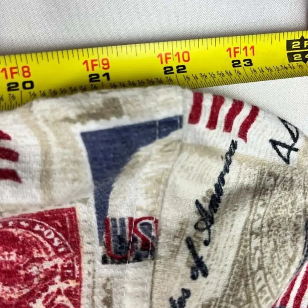American Summer Patriotic Postage Stamp Polo Shirt XL - Picture 4 of 8